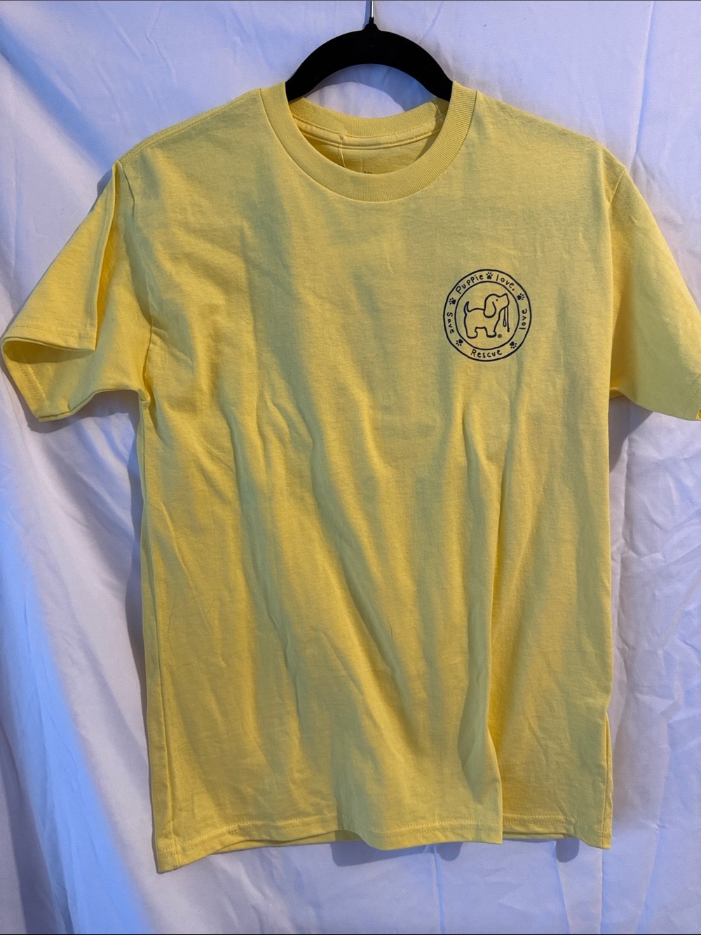 Kids Short Sleeve Yellow Tee with Dog Logo